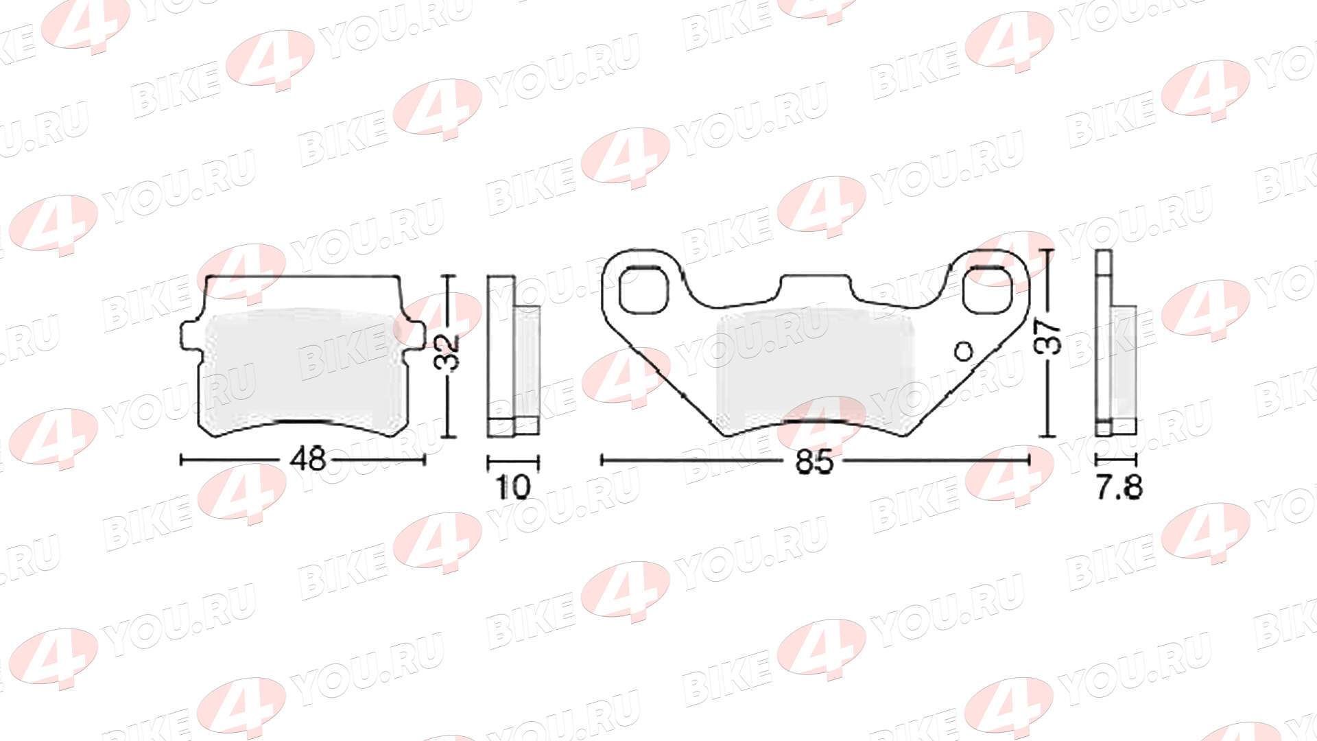 Колодки тормозные дисковые  №5 X-TECH (Coper-based) медь+кевлар
